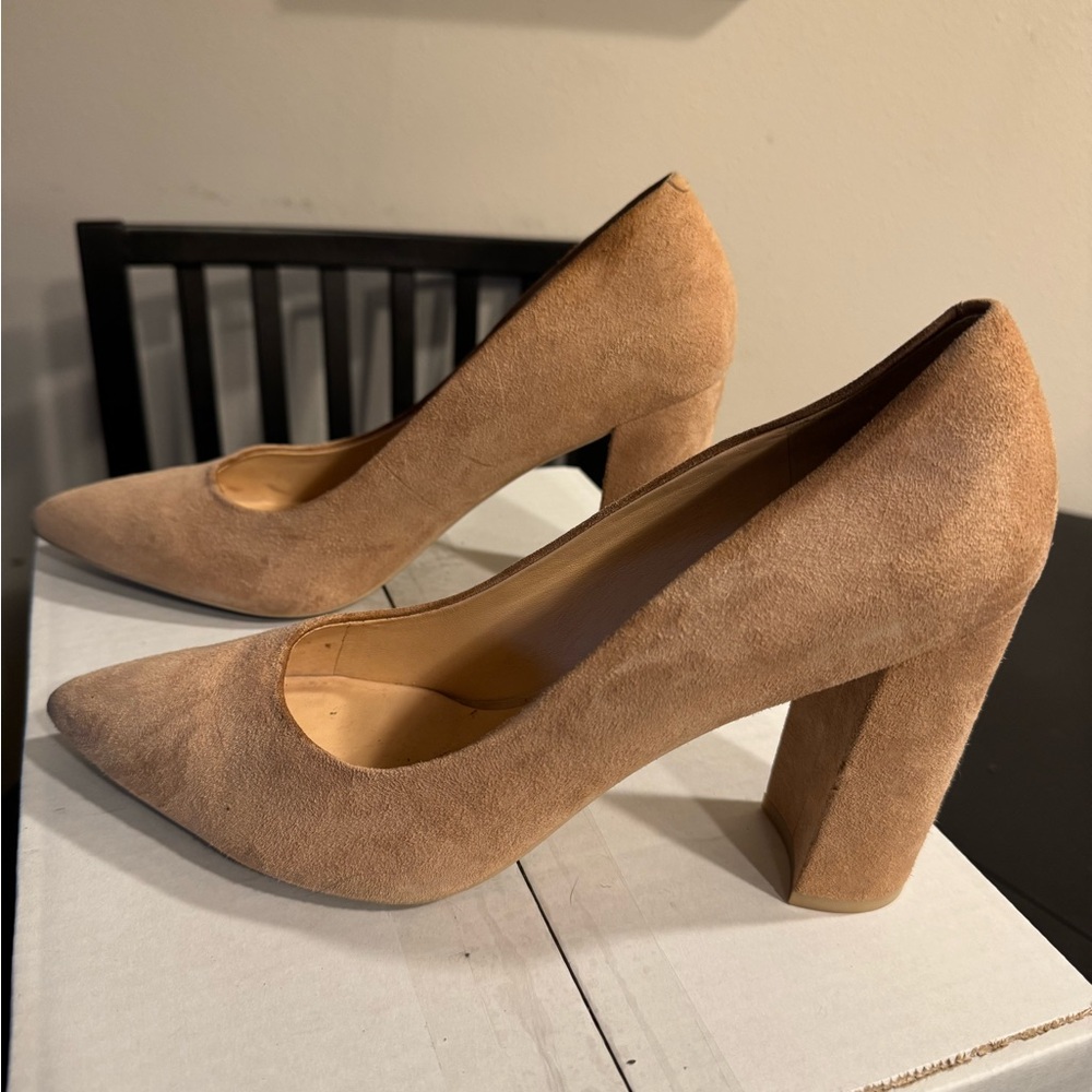 Nine West Tan Suede Heels